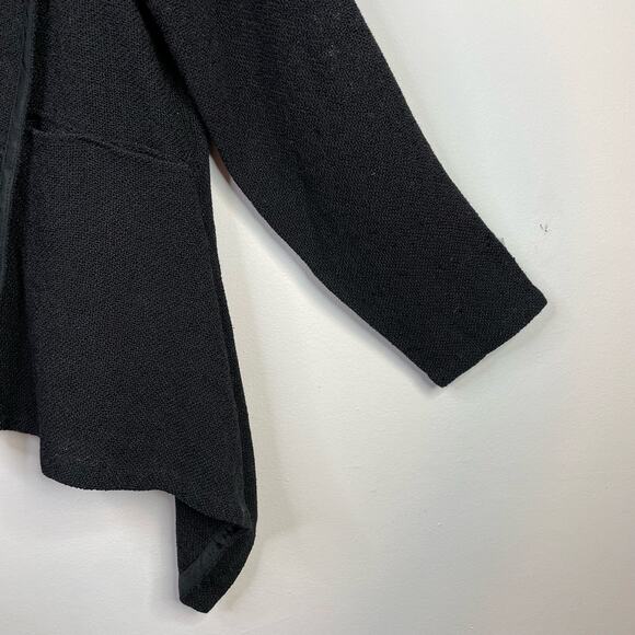 Masai Black Cotton Textured Draped Lagenlook Open Cardigan Sweater Jacket XS - Picture 4 of 8